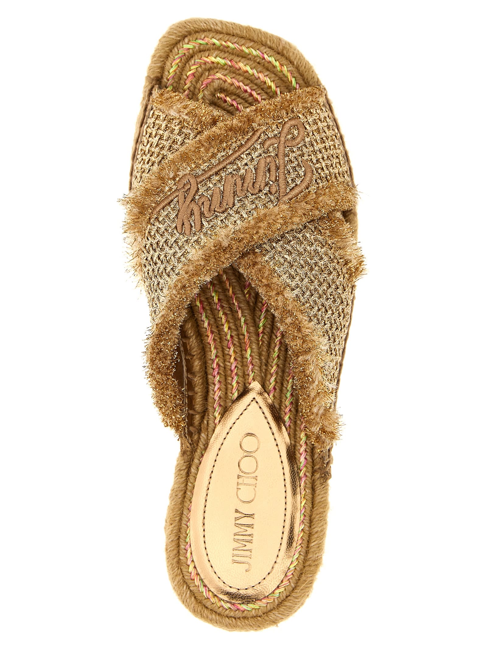 Shop Jimmy Choo Aciel Sandals In Gold