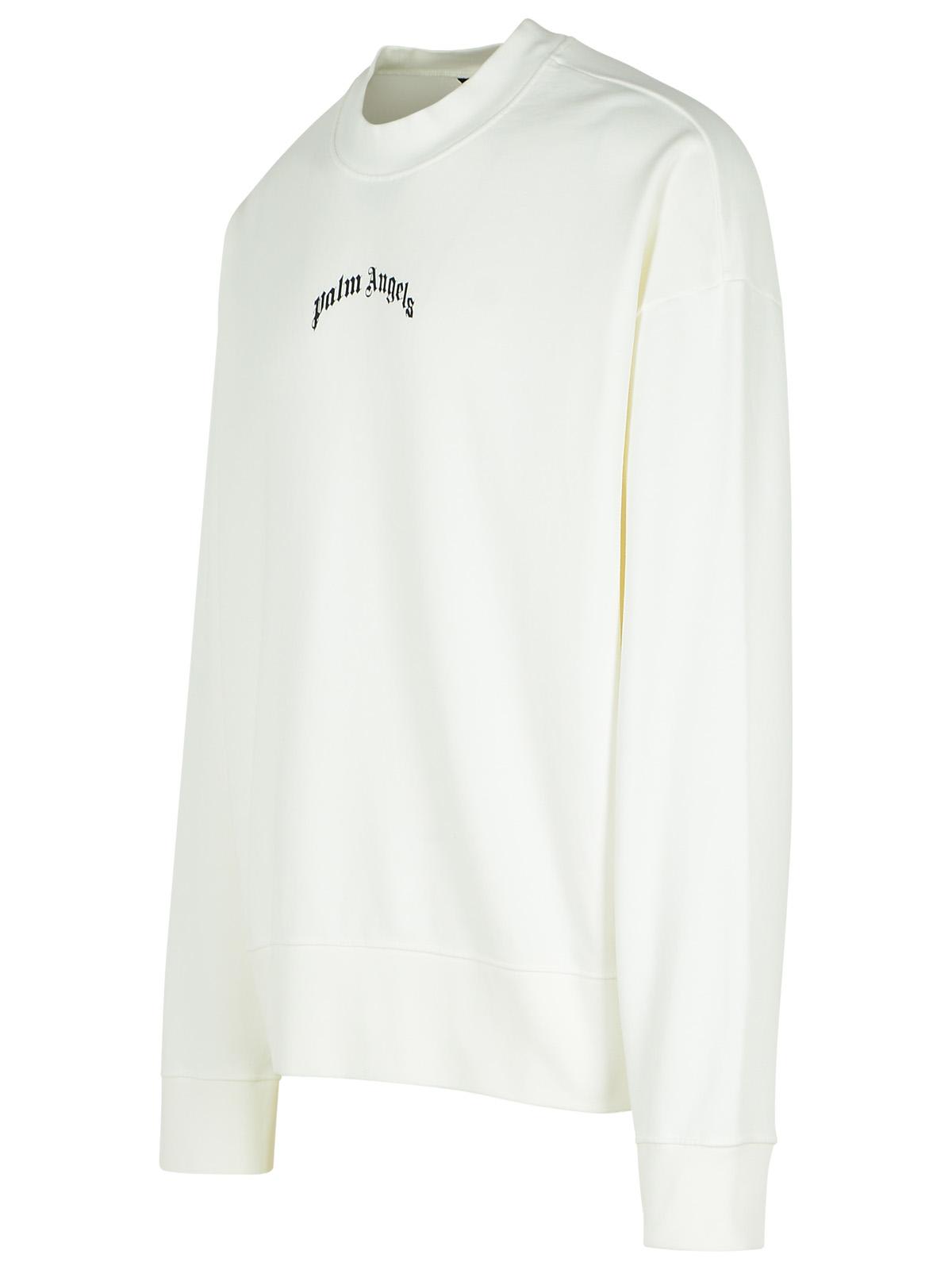 PALM ANGELS WHITE COTTON SWEATSHIRT