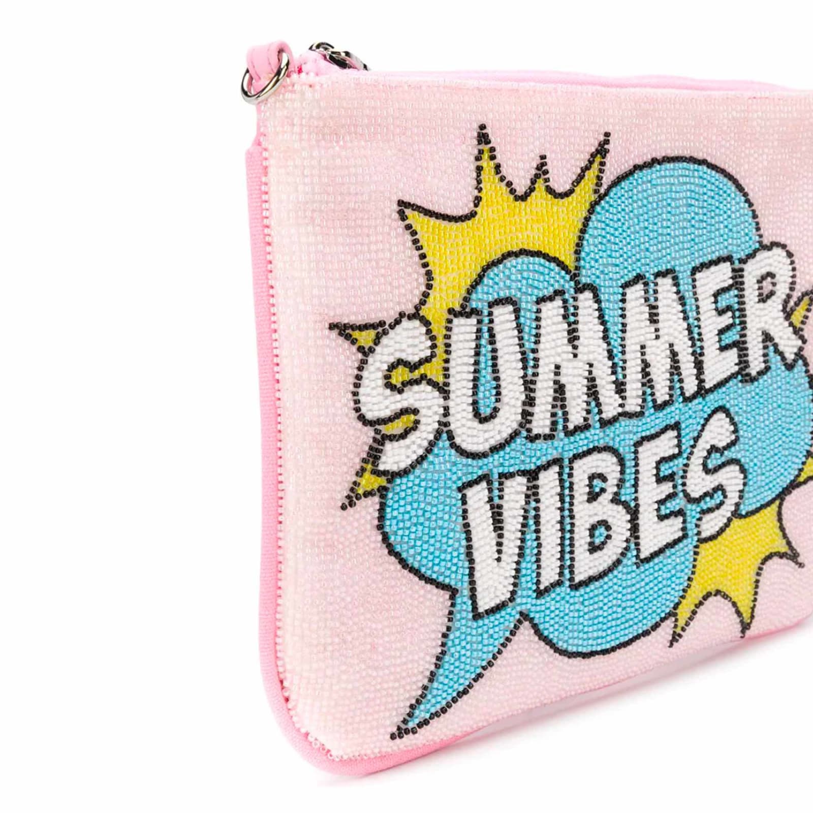 MC2 SAINT BARTH PARISIENNE PINK BEADED POUCH BAG