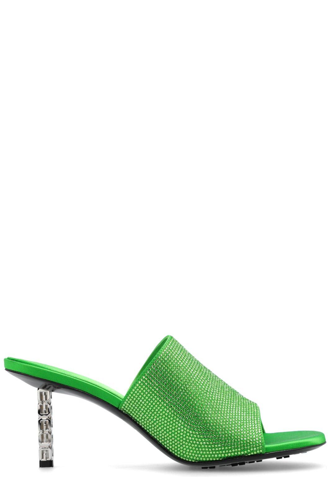 Shop Givenchy G Cube Embellished Mules In Absynthegreen