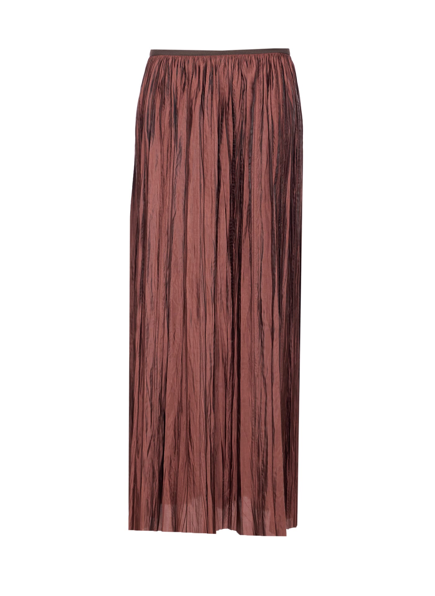 Roberto Collina Crinkled Texture Midi Pleated Sheer Overlay Skirt