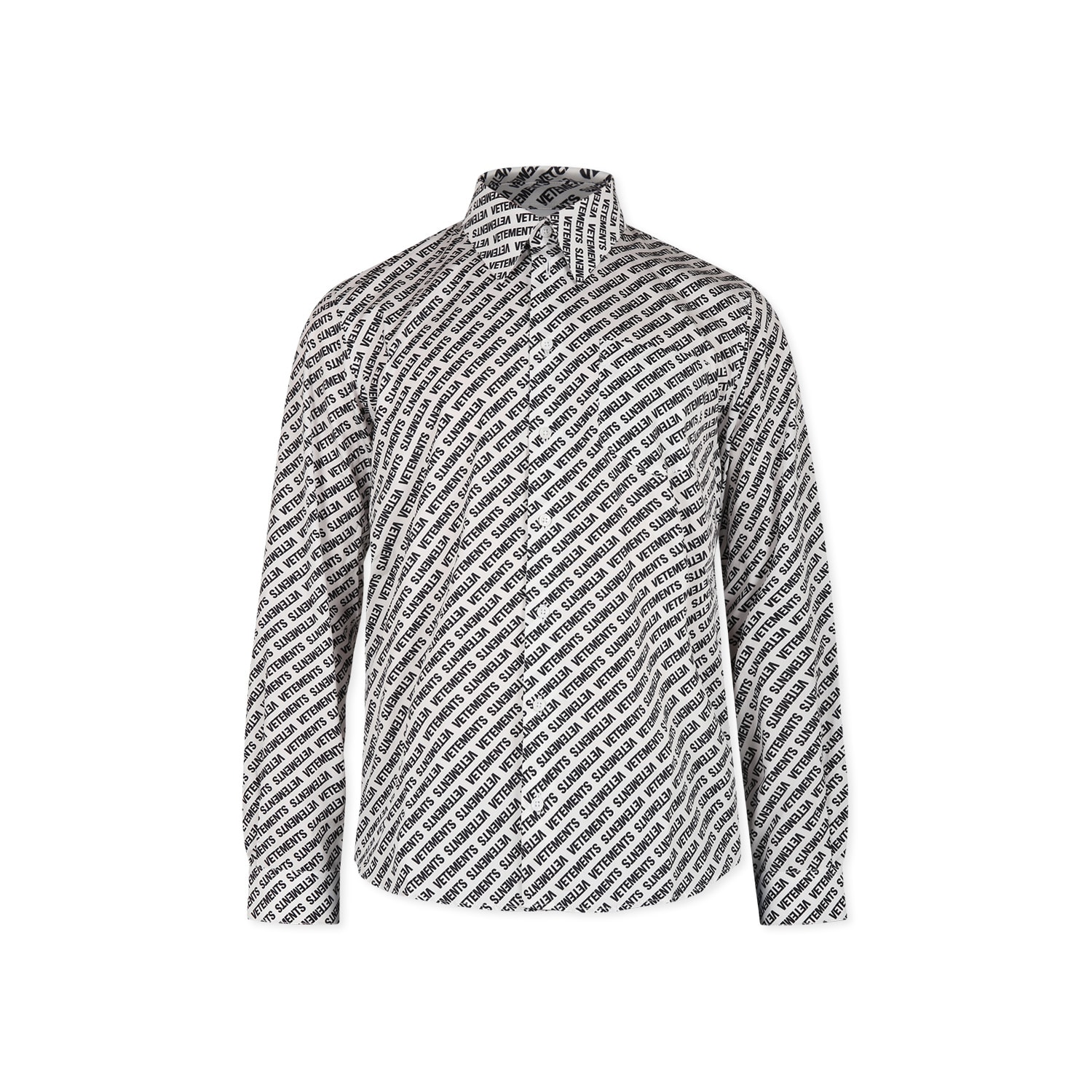 VETEMENTS WHITE SHIRT FOR BOY WITH BLACK LOGO