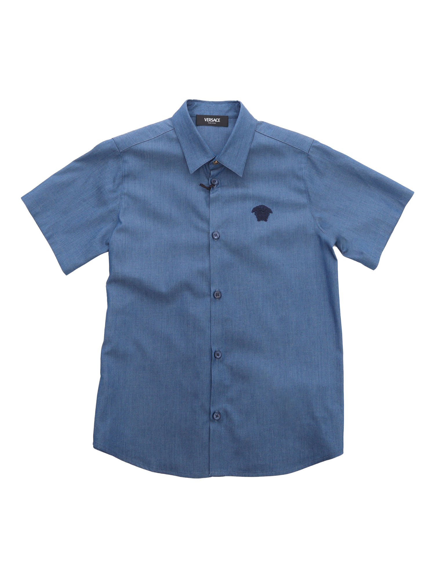 Versace Kids' Blue Shirt With Medusa