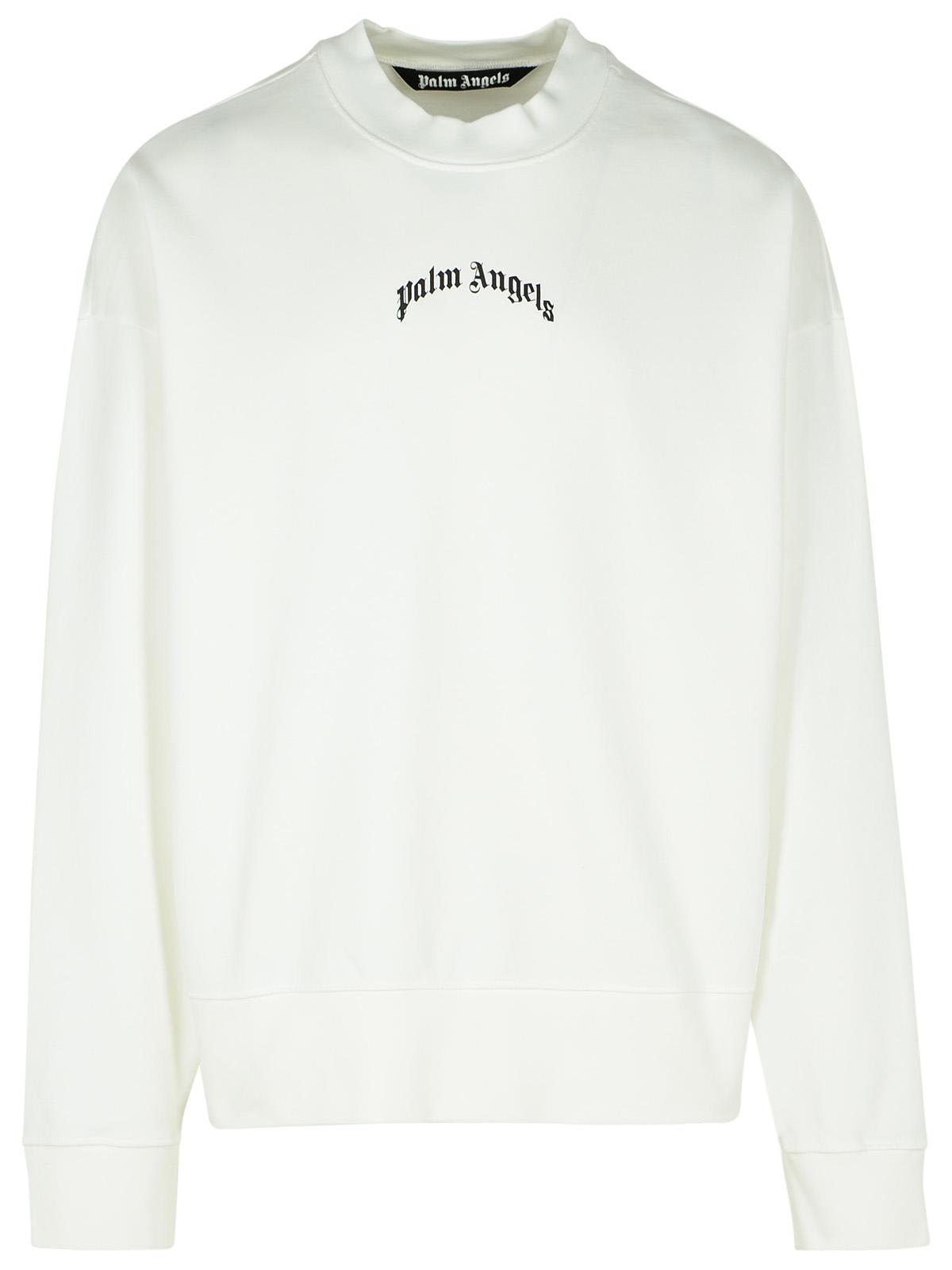 PALM ANGELS WHITE COTTON SWEATSHIRT