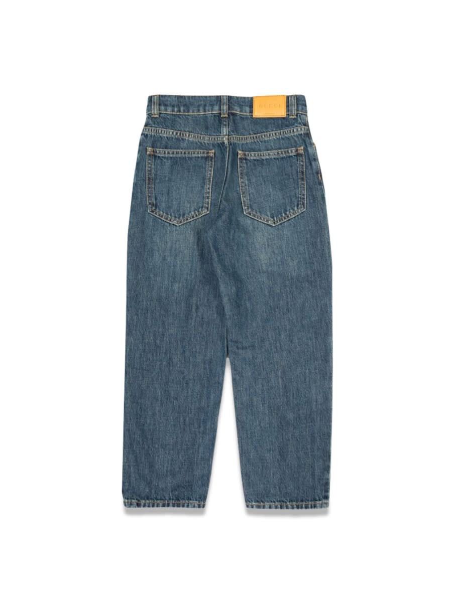 GUCCI JU PANTS ECO WASHED DENIM/ DARK BLUE/MIX