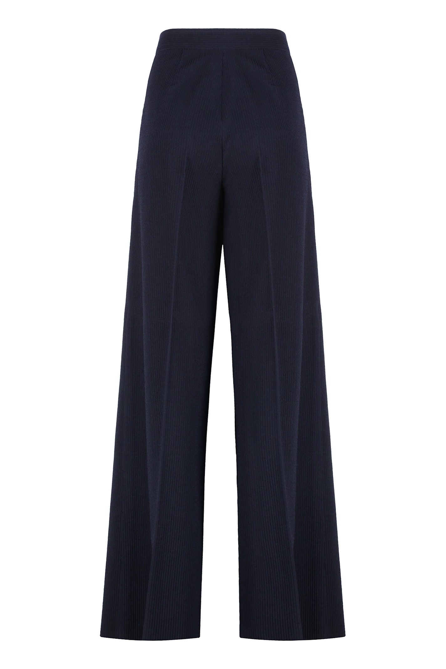 Shop Max Mara Osol Virgin Wool Trousers In Blue