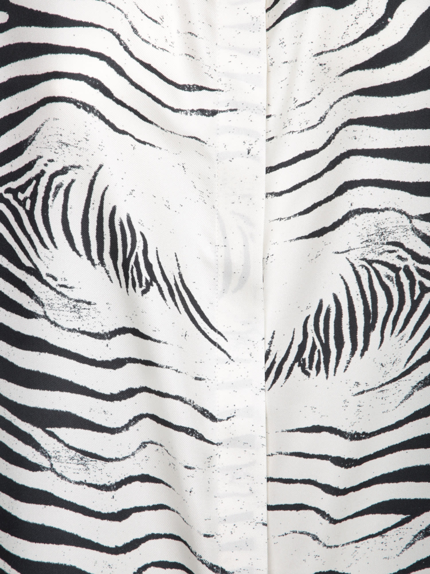 ROBERTO CAVALLI ZEBRA BLACK AND WHITE SILK SHIRT
