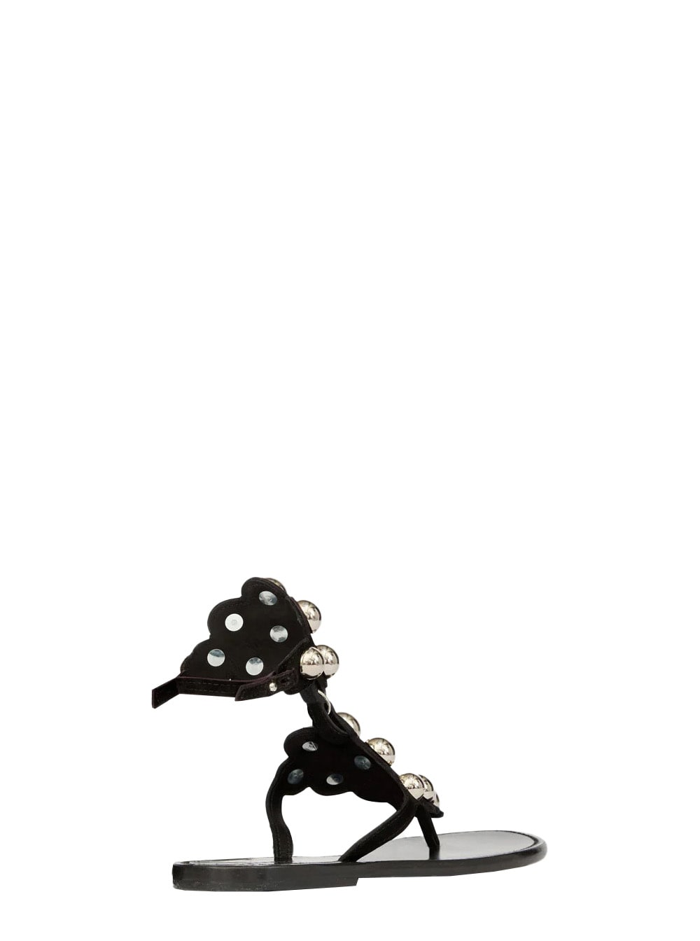 Isabel Marant 'velvet' Black Sandals With Jewels And Decorative Studs In Leather Woman In Black