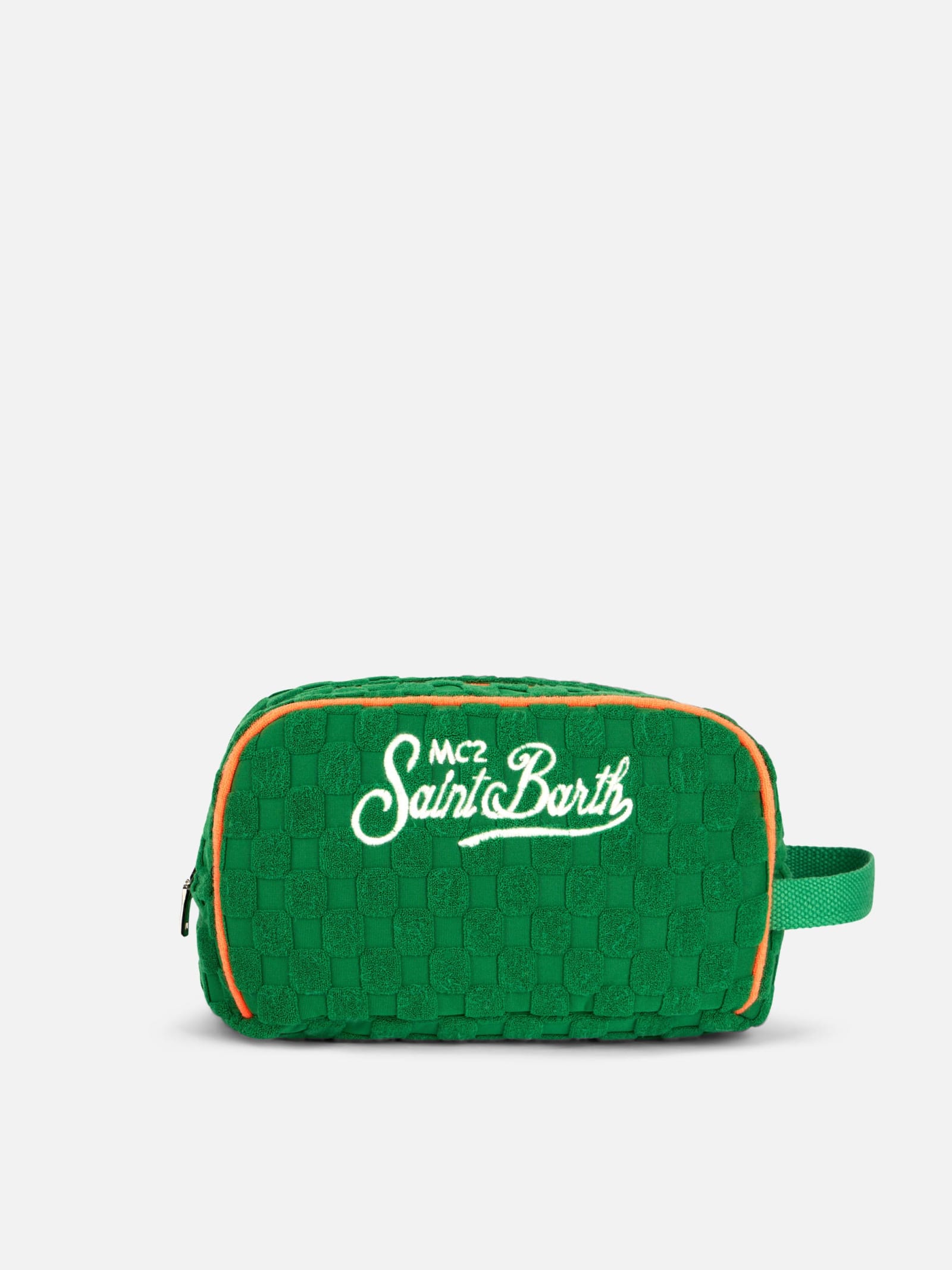 MC2 SAINT BARTH GREEN TERRY EMBOSSED BEAUTY CASE