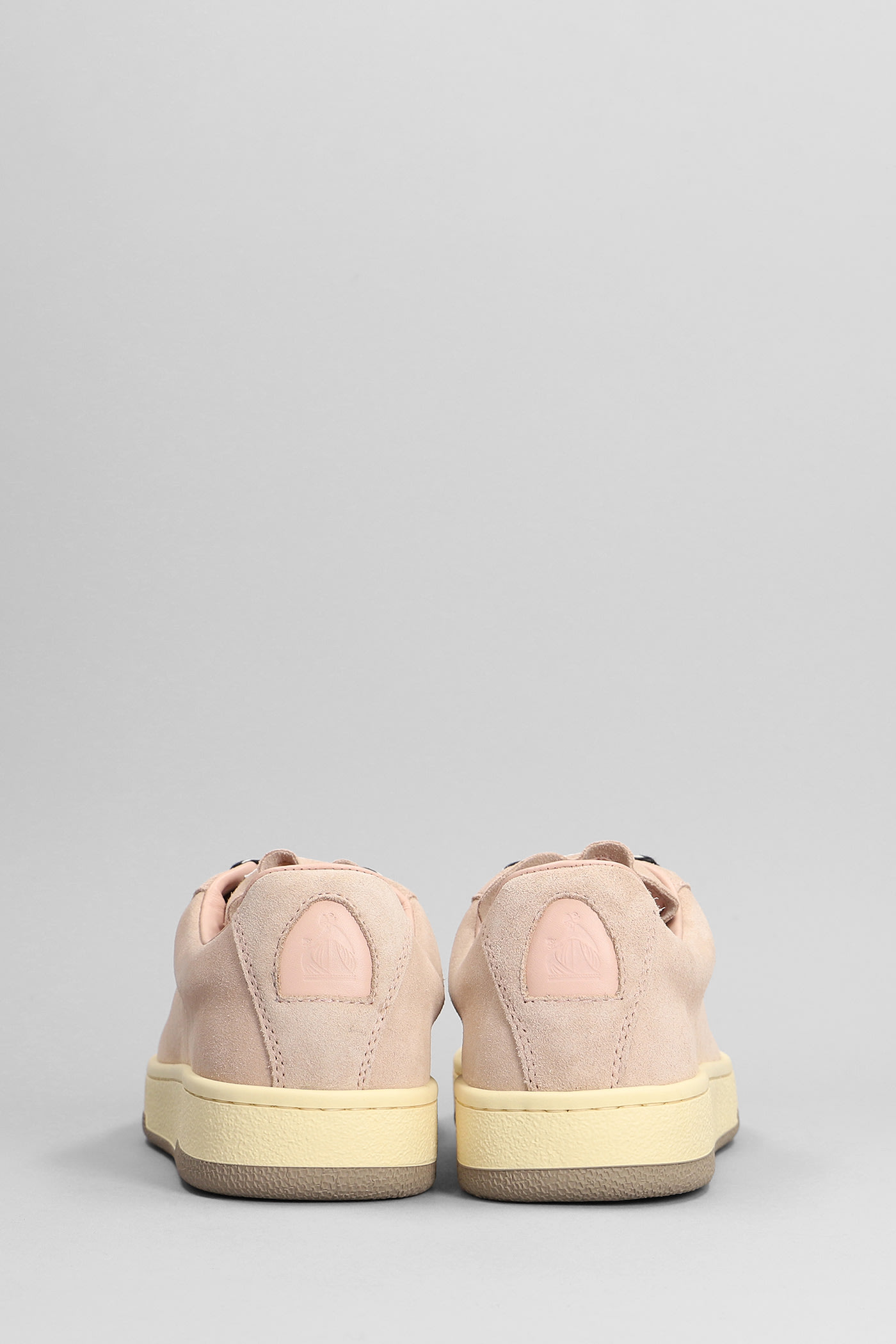 Lanvin Suede Curb Lite Low-cut Casual Shoes In Pink