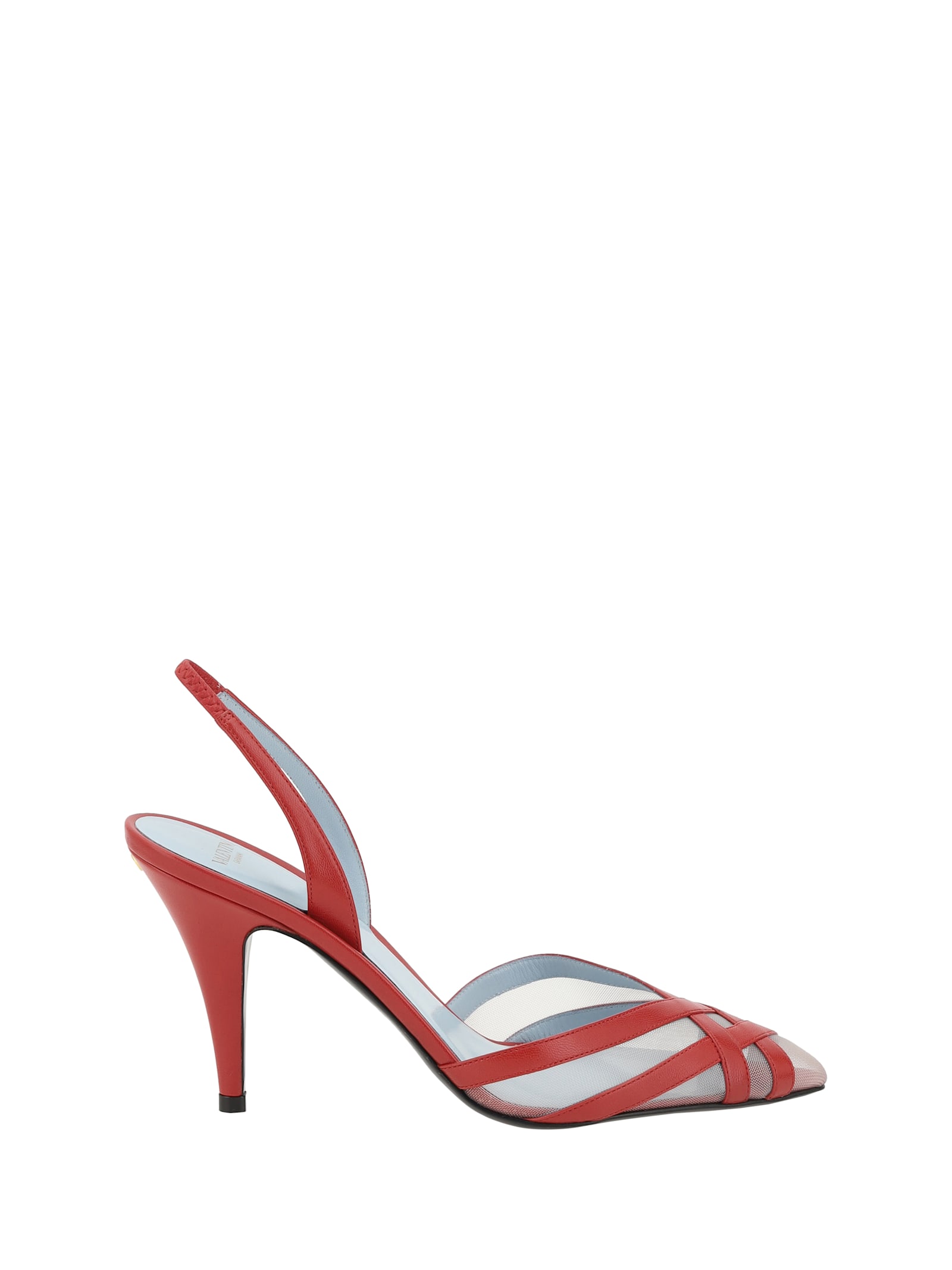 Shop Valentino Slingback Pumps In Rouge Pur/nude
