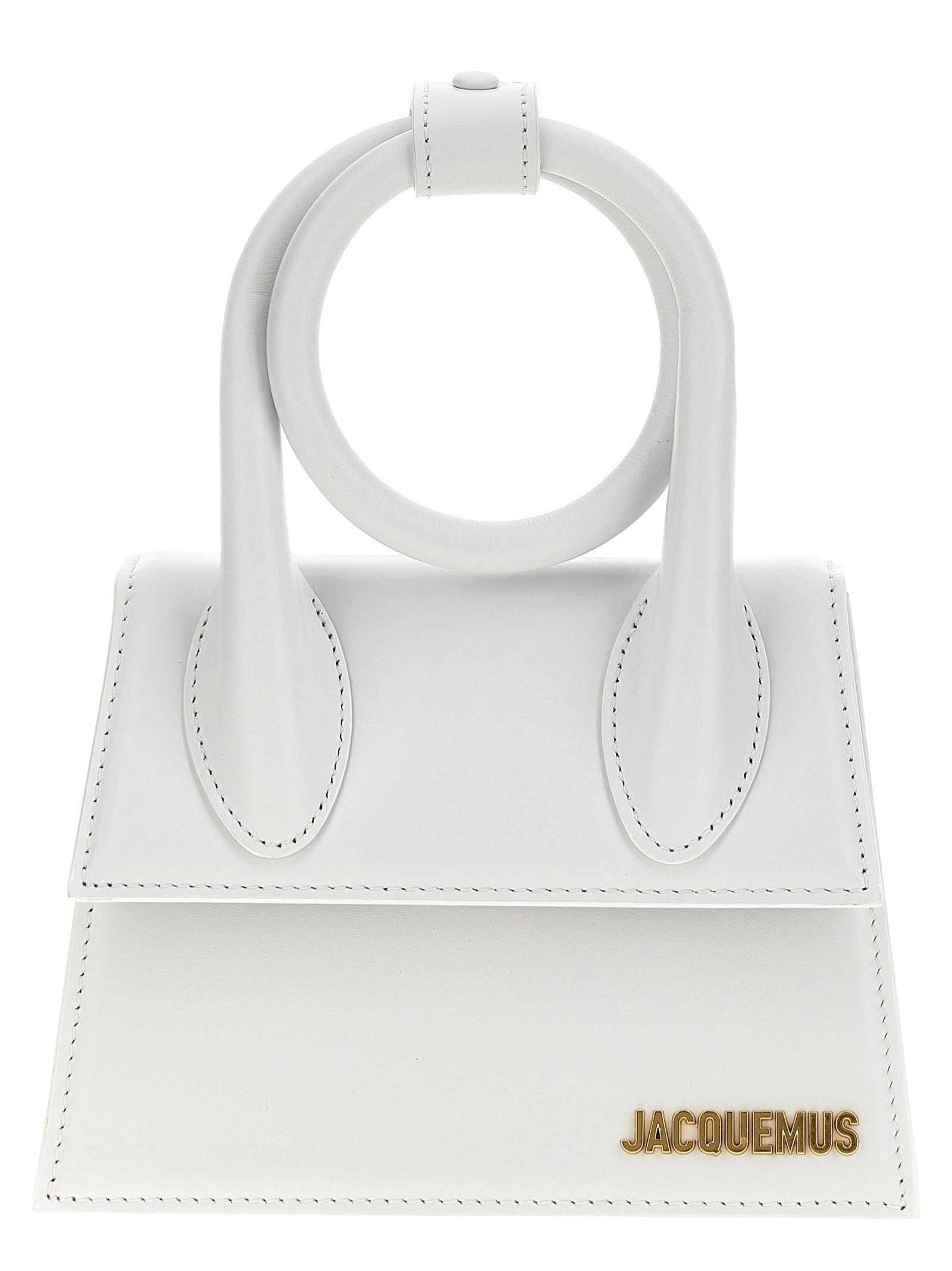 Shop Jacquemus Le Chiquito Noeud Handbag In White