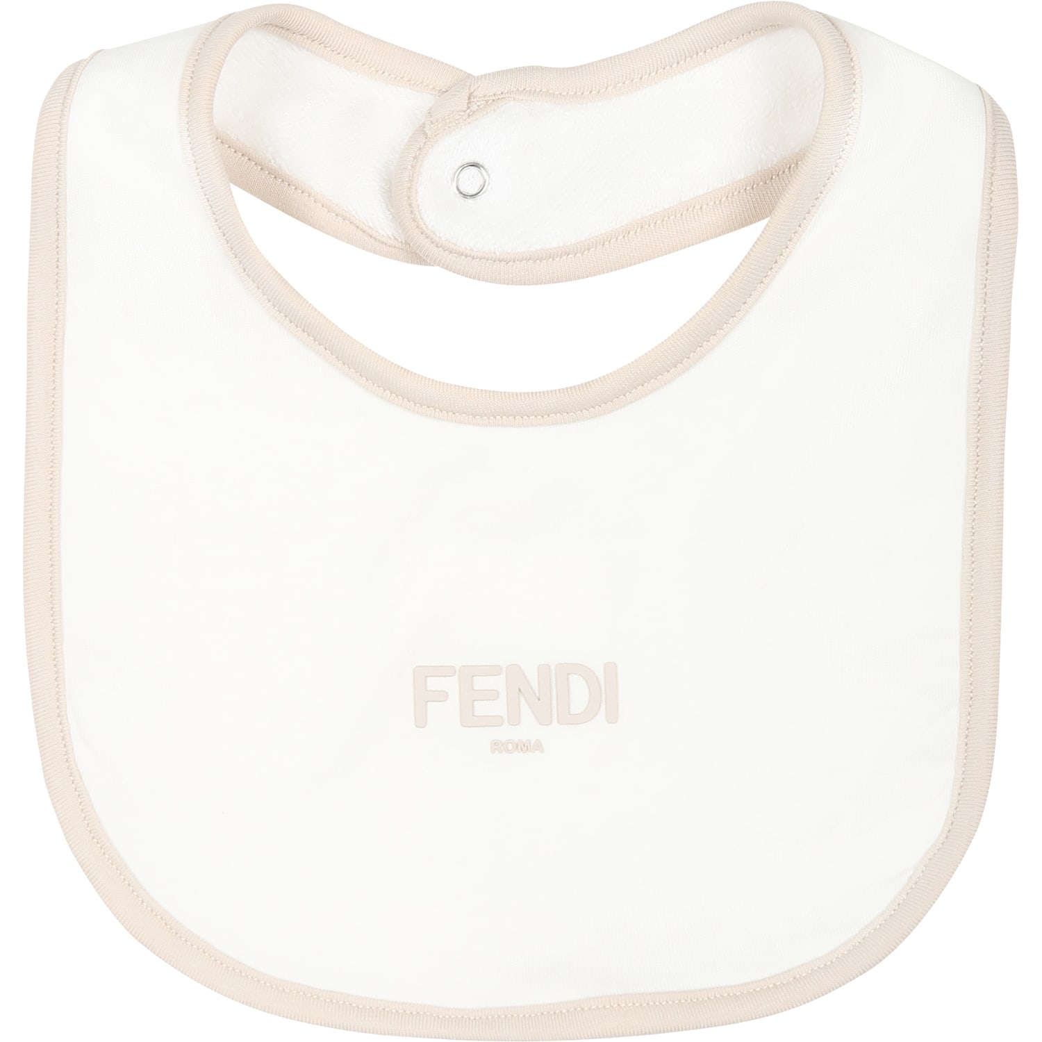 Shop Fendi Beige Babygrow Set For Babykids With Emblem