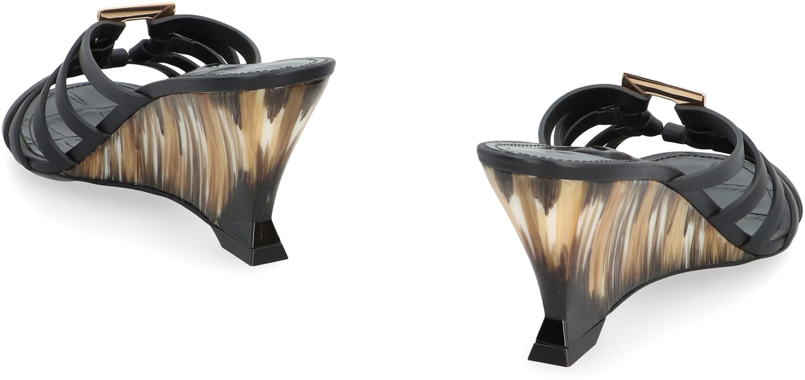 Shop Ferragamo Leather Slides In Black