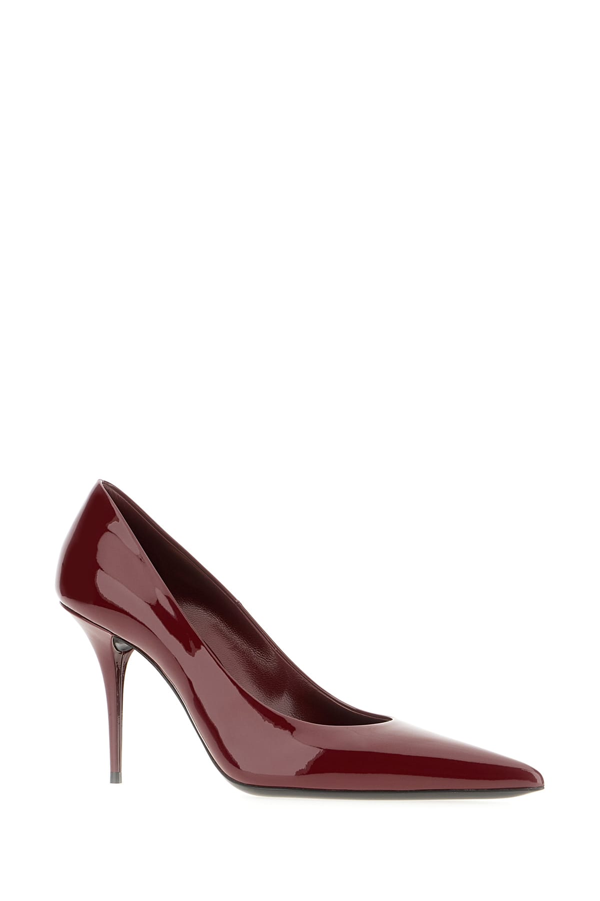 Shop Saint Laurent Burgundy Leather Pumps In Grenat