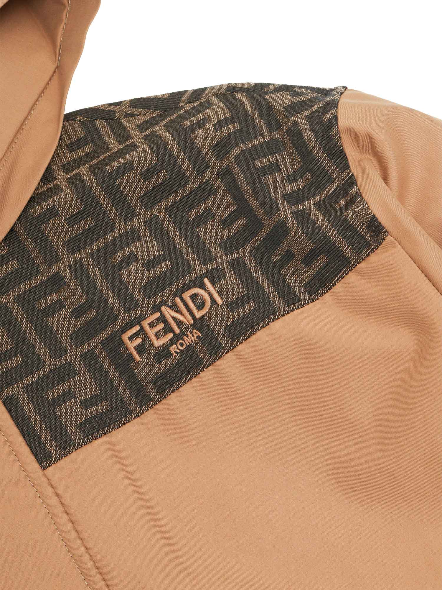 Shop Fendi Cotton Trench Coat In Brown