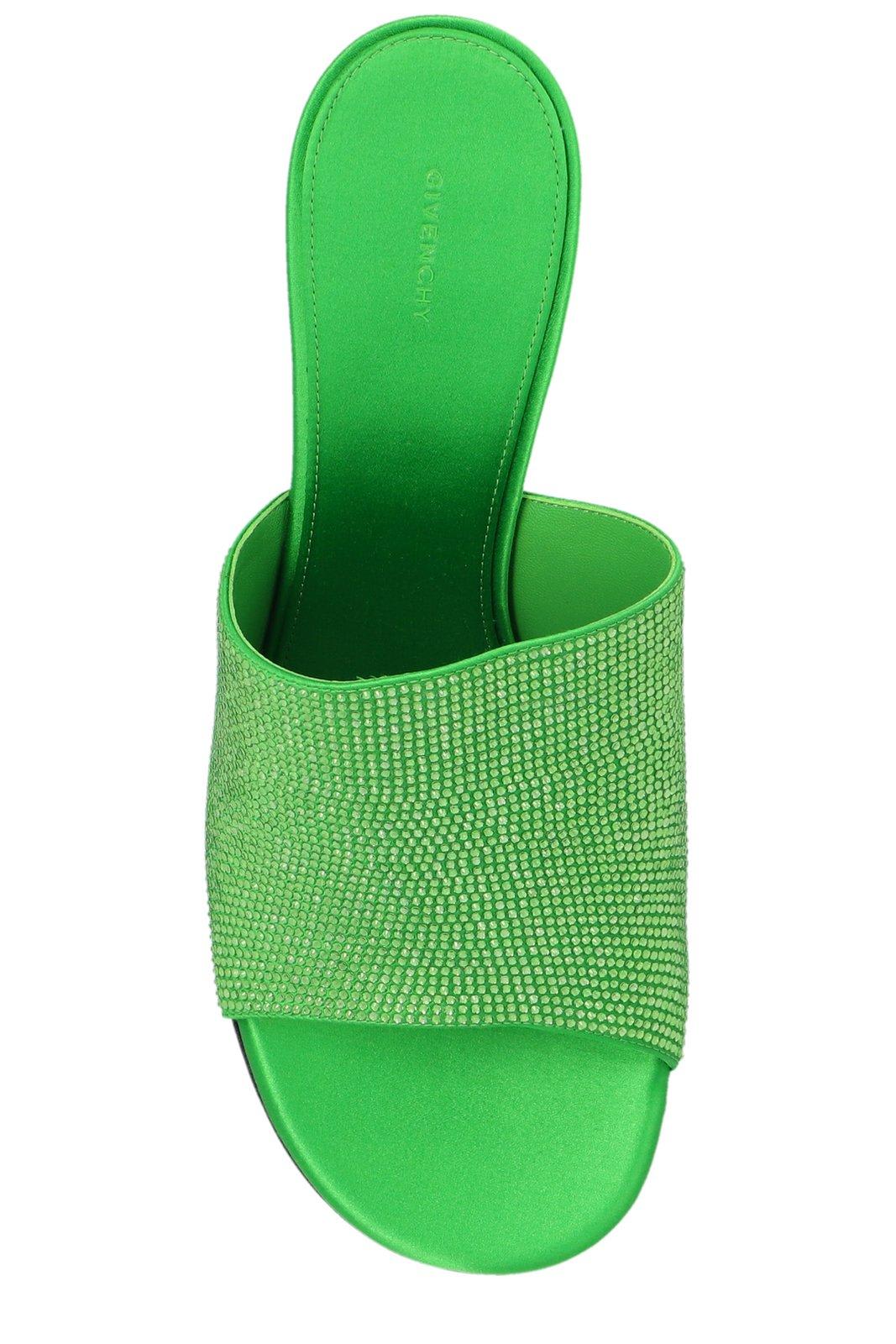 Shop Givenchy G Cube Embellished Mules In Absynthegreen