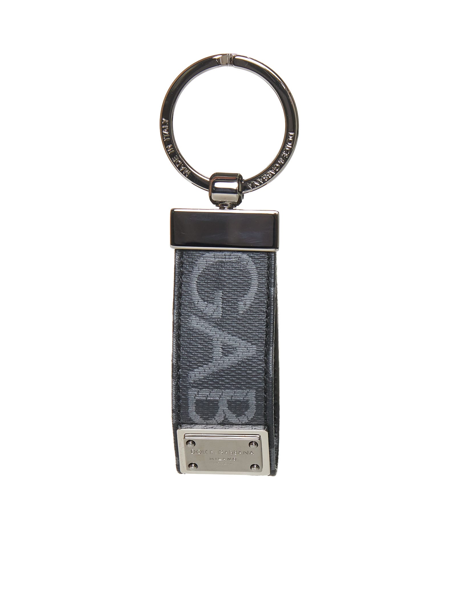 Shop Dolce & Gabbana Portachiavi Pelle St.dauphine In Black