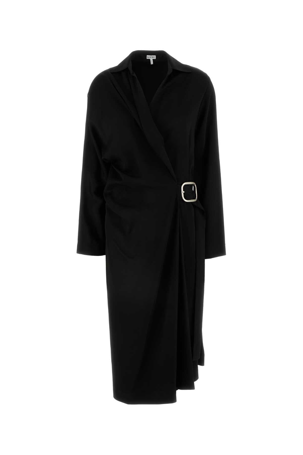Shop Loewe Black Stretch Cady Dress