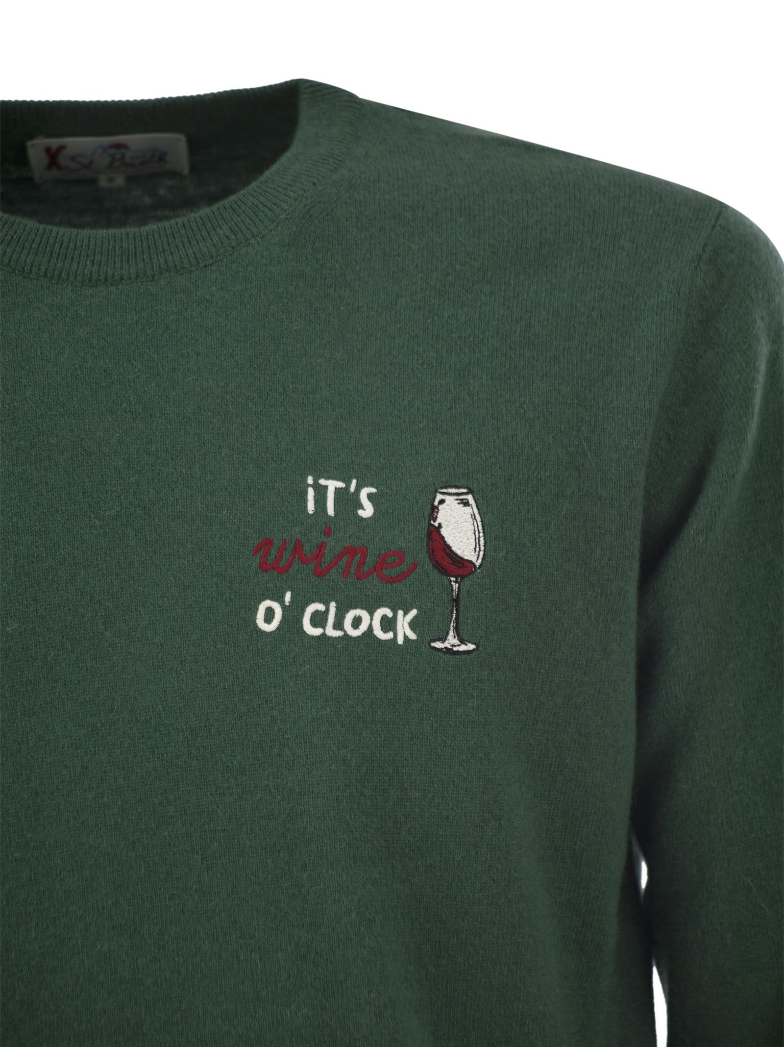 Mc2 Saint Barth Its Wine O Clock Wool And Cashmere Blend Sweater In Green