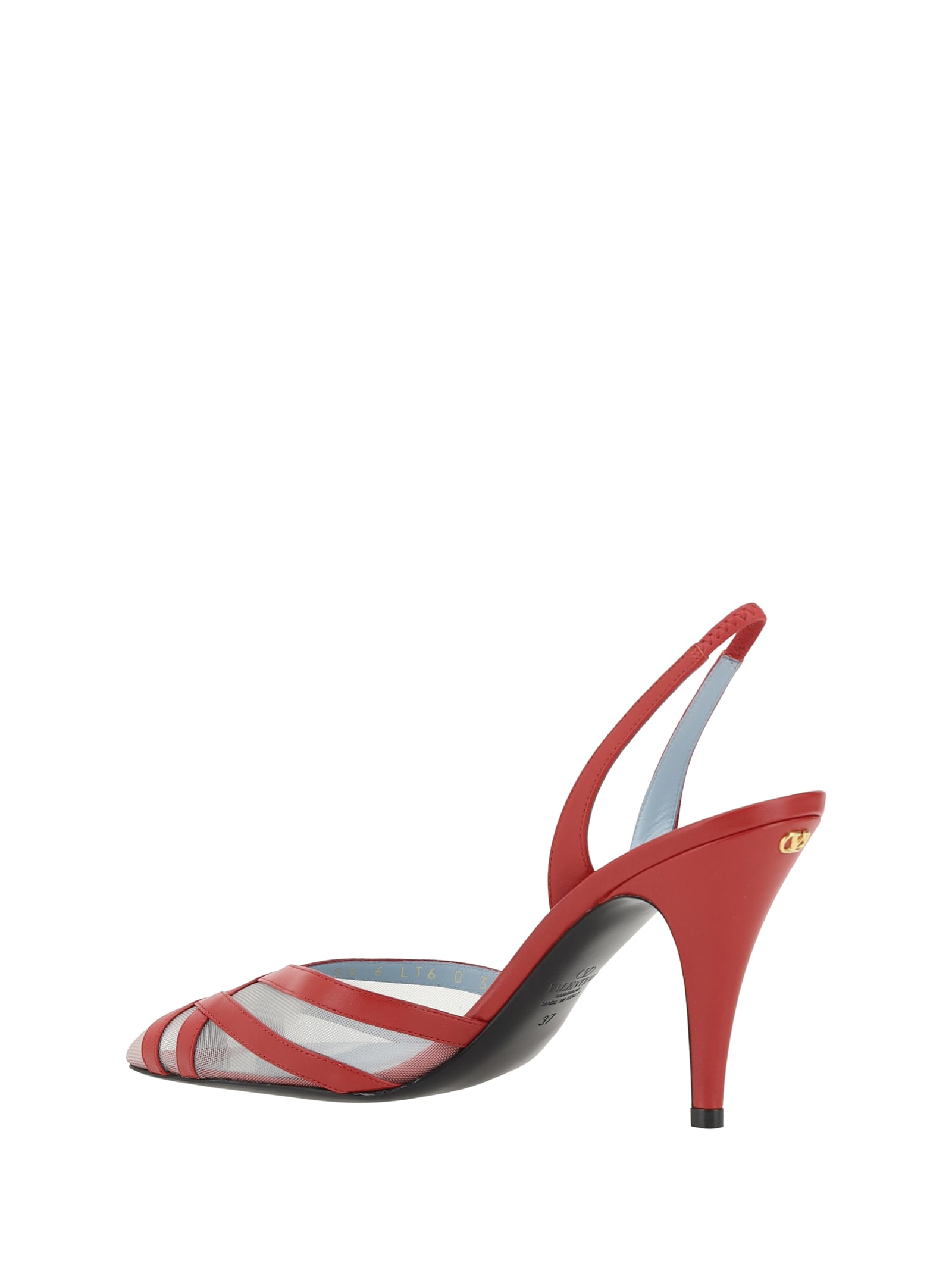 Shop Valentino Slingback Pumps In Rouge Pur/nude