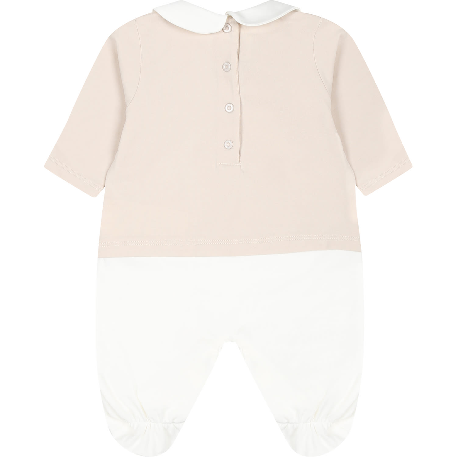 Shop Fendi Beige Babygrow Set For Babykids With Emblem