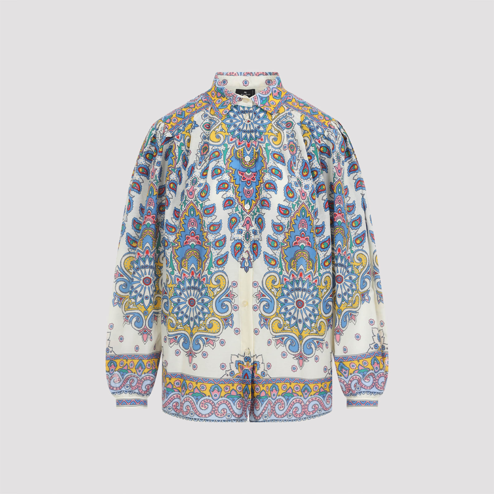 Etro Vibrant Paisley Print Wide Shirt With Classic Collar