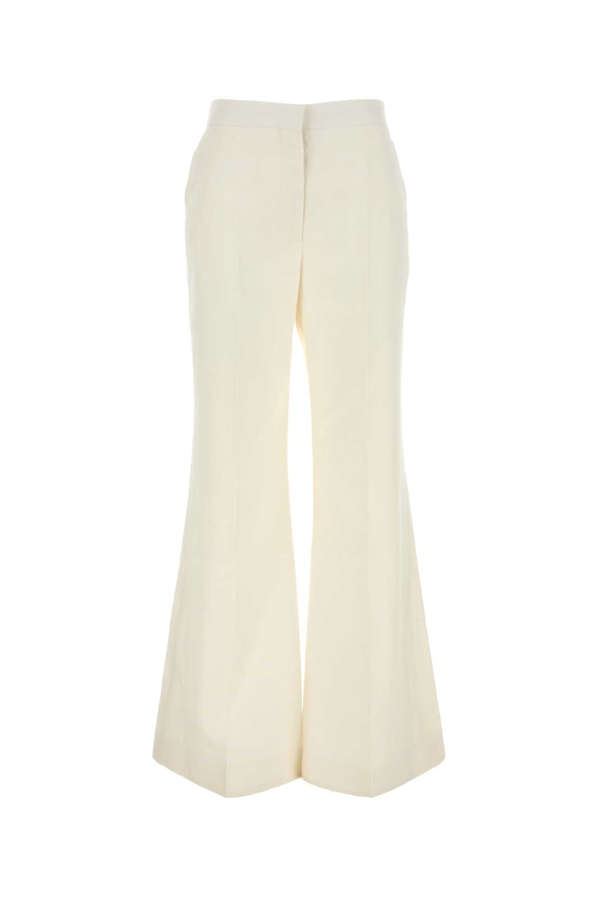 Shop Givenchy White Linen Wide-leg Pant In Offwhite