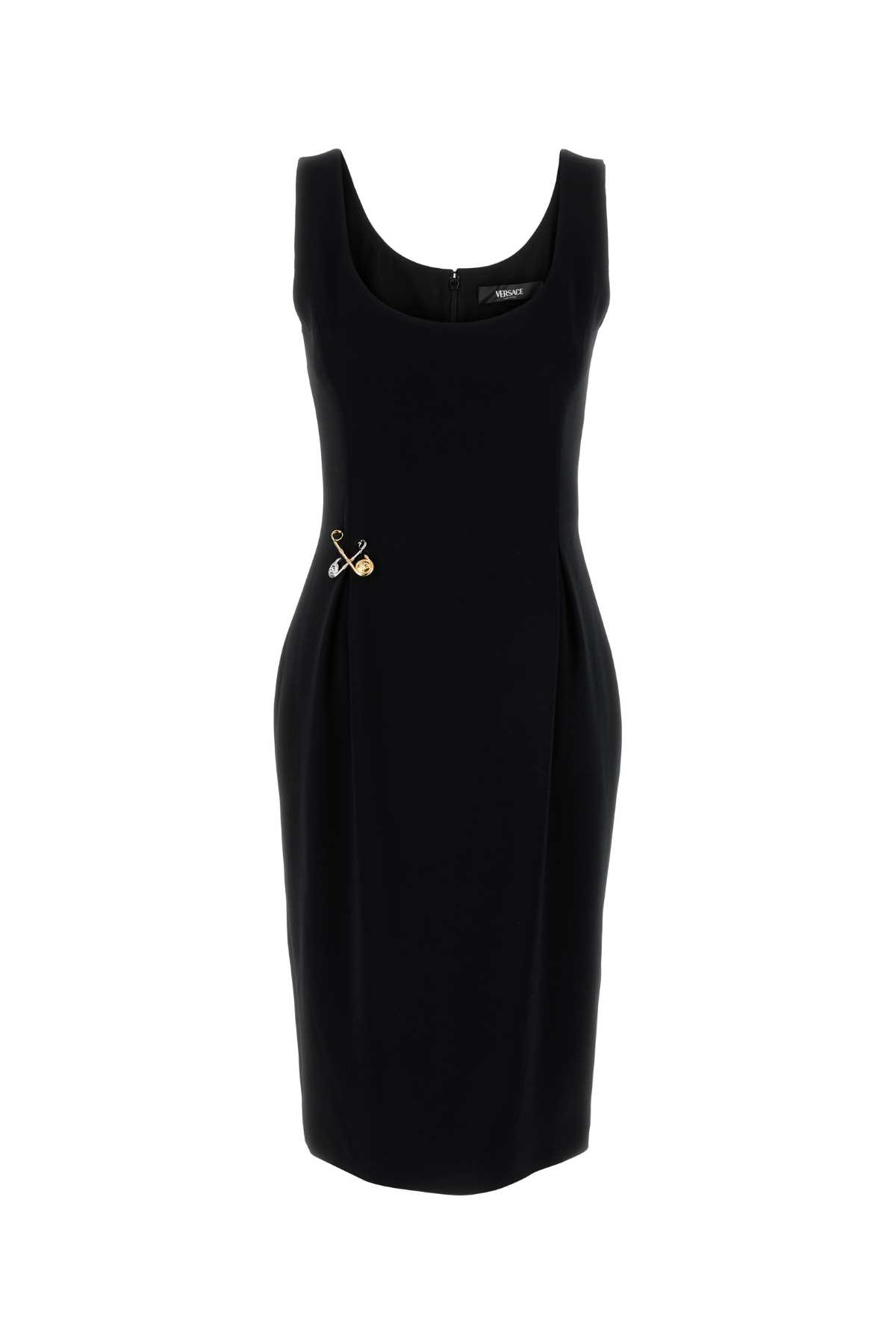 Shop Versace Black Stretch Cady Dress