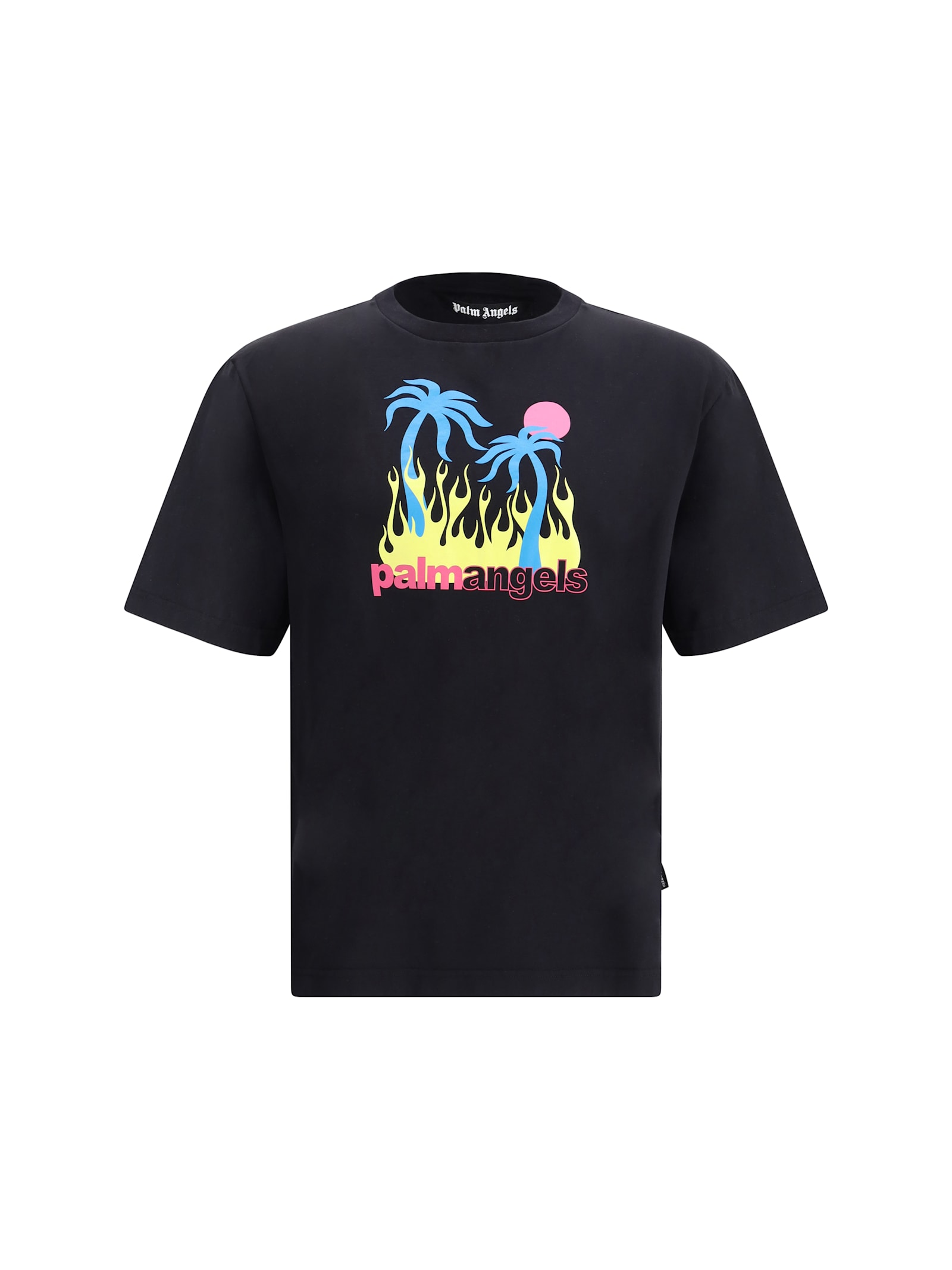 Shop Palm Angels Burning Oasi T-shirt In Black - Multicolor
