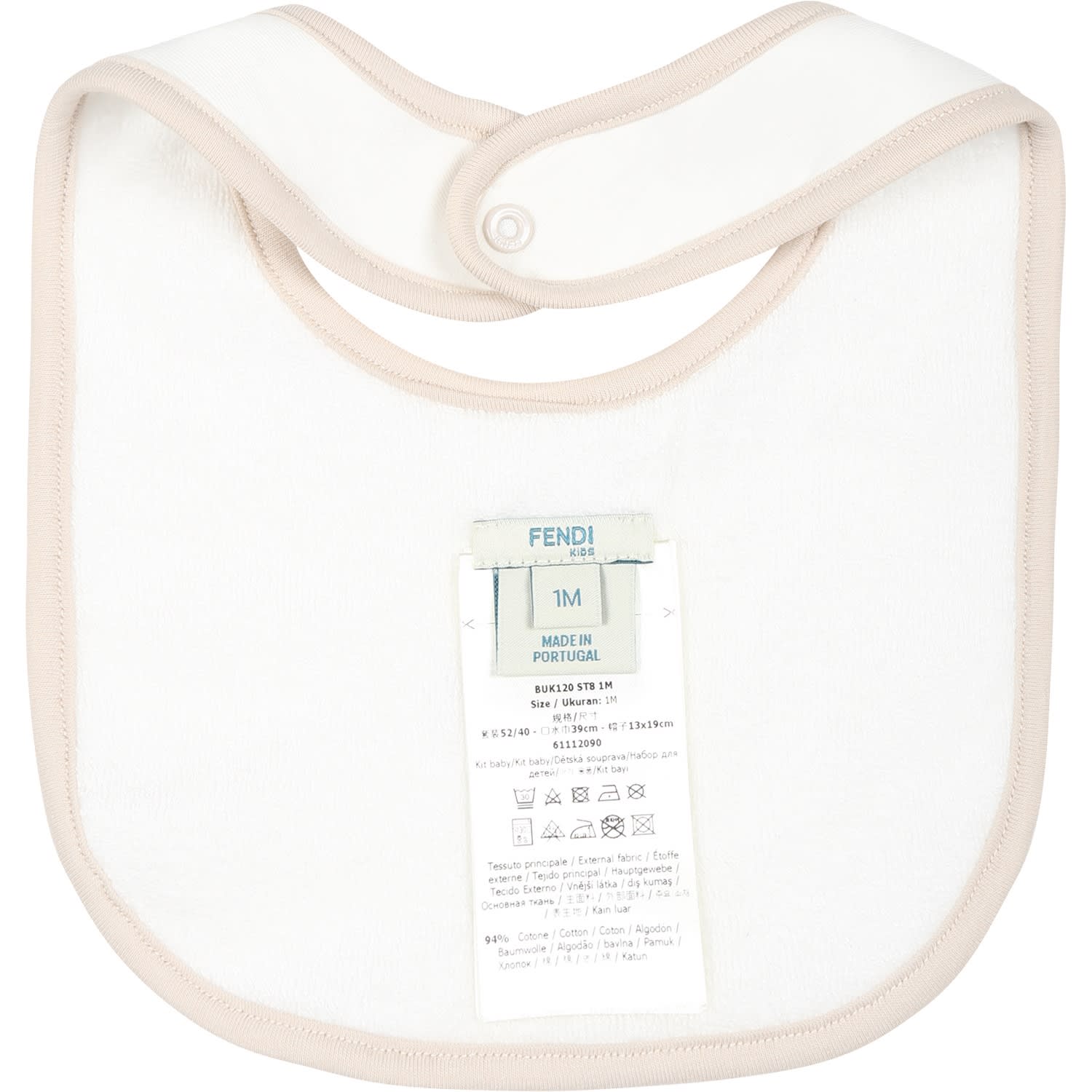 FENDI BEIGE BABYGROW SET FOR BABYKIDS WITH EMBLEM