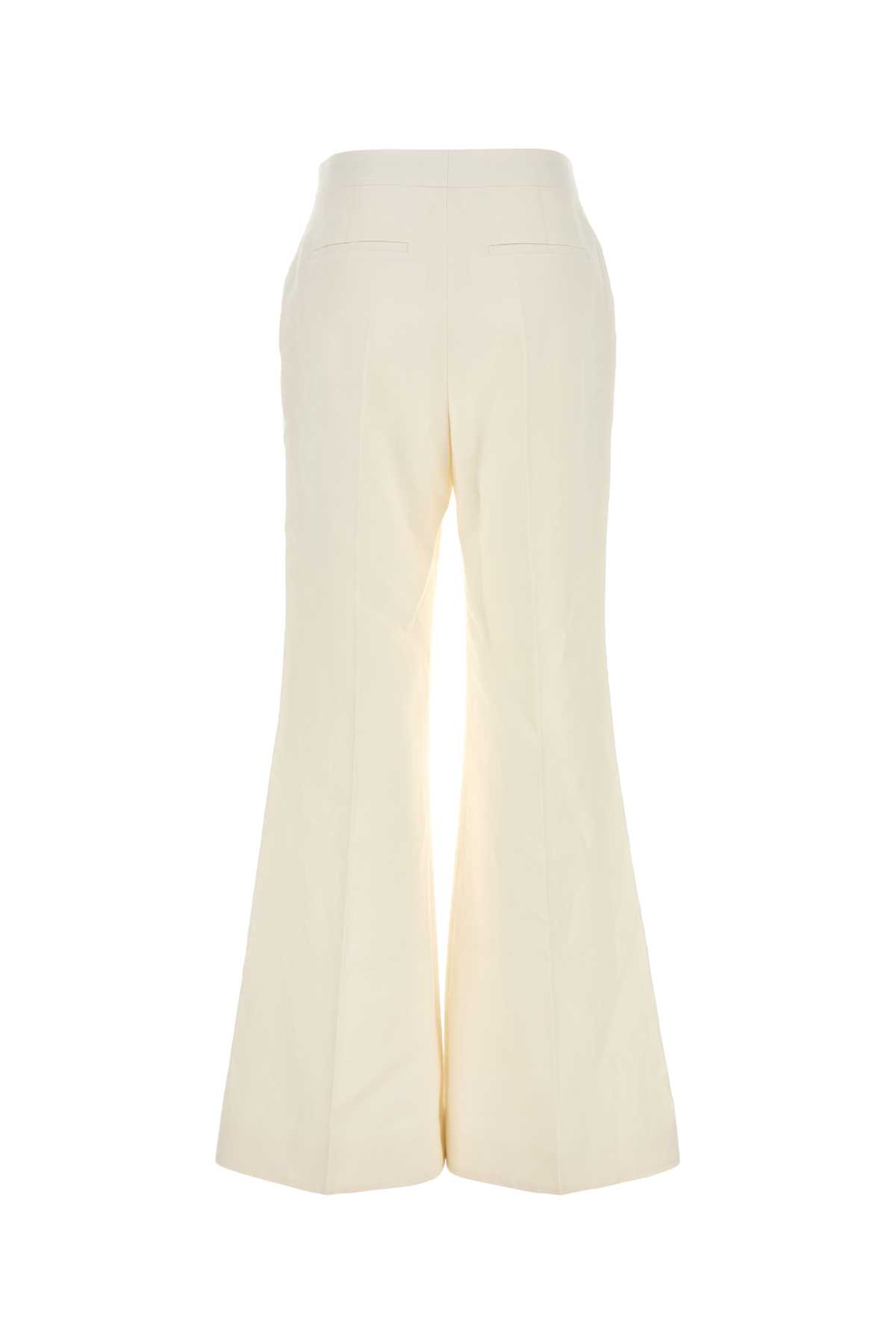 Shop Givenchy White Linen Wide-leg Pant In Offwhite