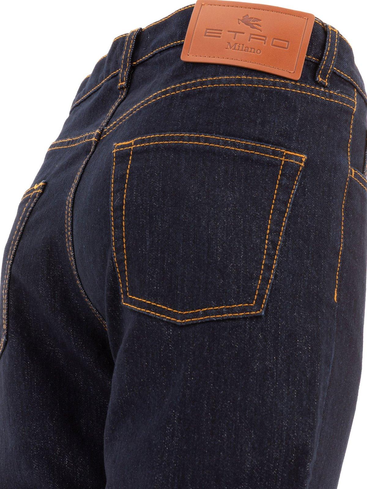 Shop Etro Straight Leg Jeans In Denim