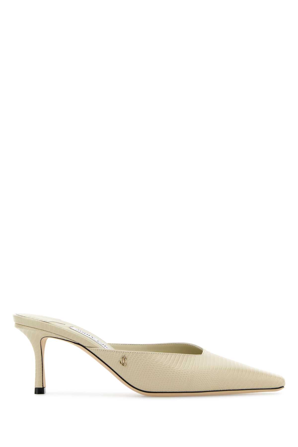 JIMMY CHOO SAND LEATHER VIVI 65 MULES