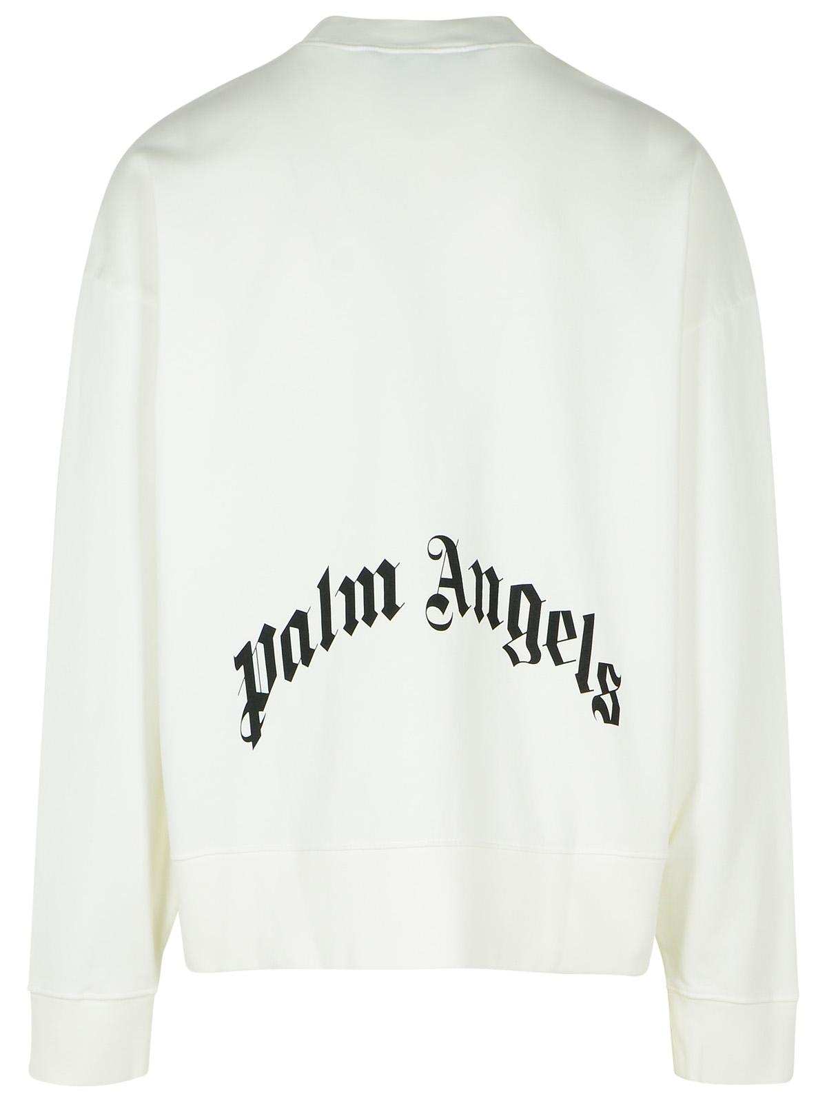 PALM ANGELS WHITE COTTON SWEATSHIRT